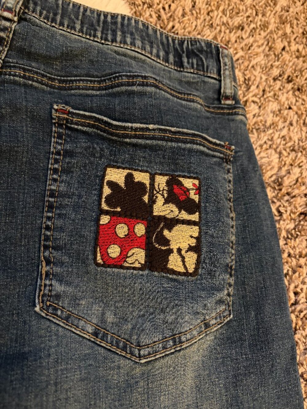 Odijeans Disney Minnie Mouse Embroidered Stretch Denim Jeans - Girls XL